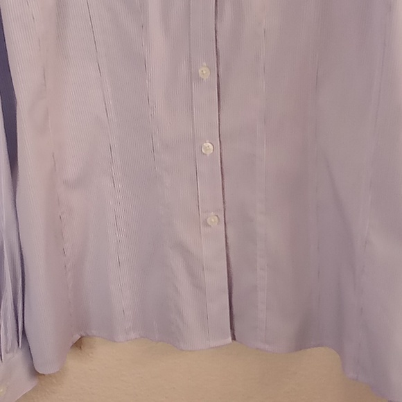 Quintessential Lagenlook Chambray Office Minimalist Sz XL Blue-White Colors HMBC - Picture 8 of 13